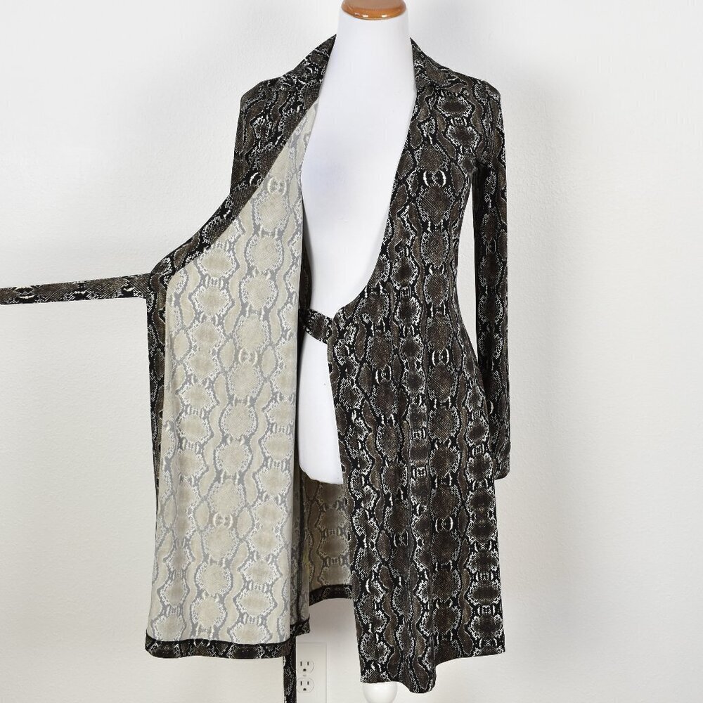Calvin Klein Snake Print Wrap Dress - 2 - Picture 8 of 9